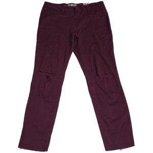 Rewash Juniors Ripped Skinny Ankle Jeans Red Wine